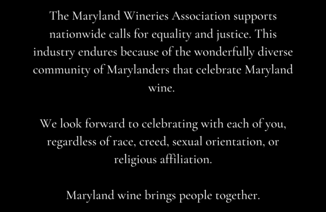 Maryland Wine Supports Nationwide Calls for Equality & Justice